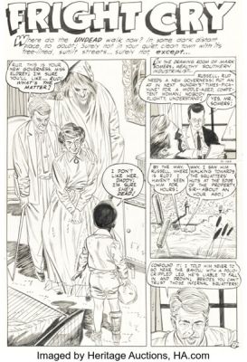 Mike Sekowsky and Mike Peppe The Unseen #11 "Fright Cry" Complete 6-Page Story Original Art (Pines/Standard, 1953). (Total: 6 Original Art)