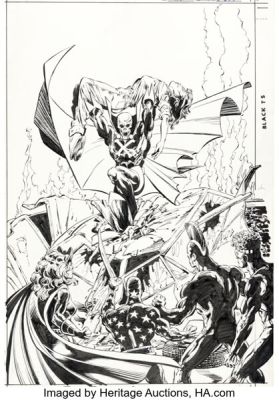 Denys Cowan and Dick Giordano Infinity, Inc. #28 Cover Original Art (DC, 1986).