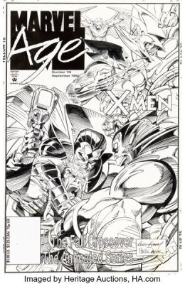 Andy Kubert and Bob Wiacek Marvel Age #116 "X-Cutioner‘s Song" X-Men Cover Original Art (Marvel, 1992).