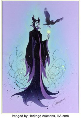 J. Scott Campbell Disney Villains: Maleficent #1 Variant Cover Original Art (Dynamite Entertainment, 2023).