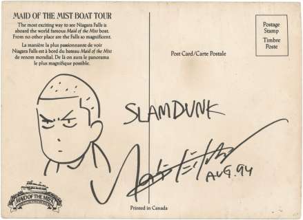 Takehiko Inoue Hand-Drawn Illustration Signed Postcard "SLAM DUNK" Hanamichi Sakuragi