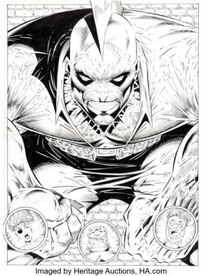 Rob Liefeld and Jon Sibal Badrock #1 Savage Dragon Double-Page Splash 28-29 Original Art (Image, 1995). | Heritage