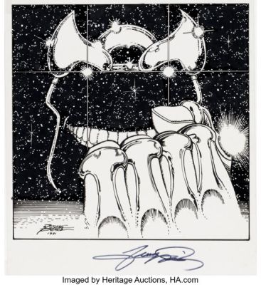 George Pérez David Anthony Kraft’s Comics Interview #94 Thanos Cover Illustration Original Art (Fictioneer Books, 1991). | Heritage
