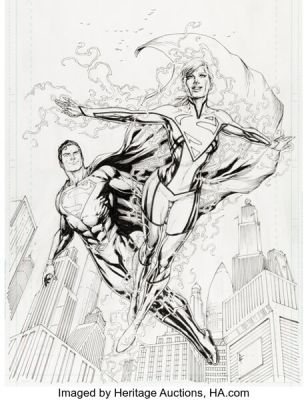 Gary Frank Action Comics #966 Superwoman Variant Cover Original Art (DC, 2016). | Heritage