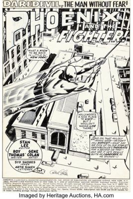 Gene Colan Daredevil #68 Splash Page 1 Original Art (Marvel, 1970). | Heritage