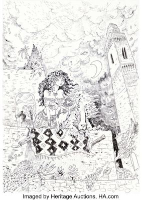 Joann Sfar Le chat du Rabbin, La Tour de Bab-El-Oued #7 Cover Original Art (Dargaud, 2017). | Heritage