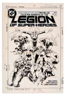 "LEGION OF SUPER-HEROES" #14 COMIC BOOK COVER ORIGINAL ART. | Hake’s