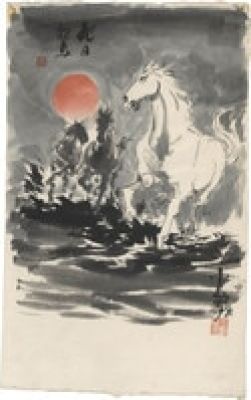 Goseki Kojima Hand-Drawn Color Illustration "Rising Sun, Happy Horse" | Mandarake (Big Web)