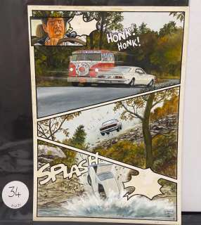 Eric PUECH. « Joe Brekdown ». Planche en couleurs directes (gouache)… | misc / divers