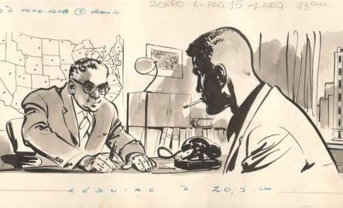 Follet, René - 1 Original drawing - Jimmy Stone - Traquenard à Hong-Kong - 1960 | Catawiki