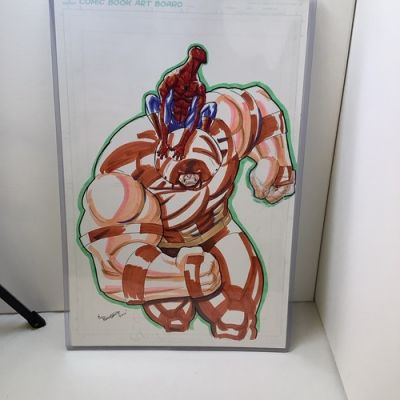 Marvel Artwork Juggernaut and Spider-Man Signed by Artist + Hulk And Juggernaut | eBay US (Buy It Now)