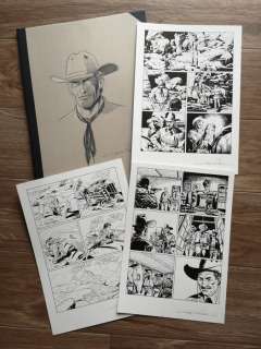 Candita, Giuseppe - 3 Original page - Tex Willer - Color n. 18 "Sulla pista per Prescott" + Cartelletta esclusiva con disegno | Catawiki