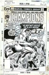 Rich Buckler and Frank Giacoia - Original Cover Art for The Champions #7 (Marvel, 1976). Now we’re talking... - | Heritage
