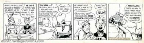 Bob Montana - Original Comic Strip Art for Archie (McClure, 1946). In this early (the eleventh!) syndicated Archie - | Heritage