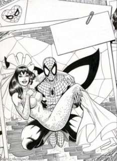 John Romita and Ron Lim - Original Cover Art for Spider-Man Wedding trade paperback (Marvel, 1992). This great - | Heritage