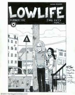 Ed Brubaker - Original Cover Art for Lowlife #1 (Caliber Press, 1990). Like a lot of today‘s mainstream artists -