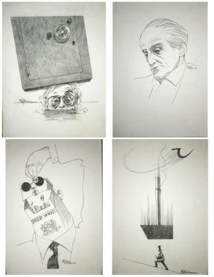 RAPDPUR DARIUSH - Four illustrations for Avvenimenti | Capitolium Art