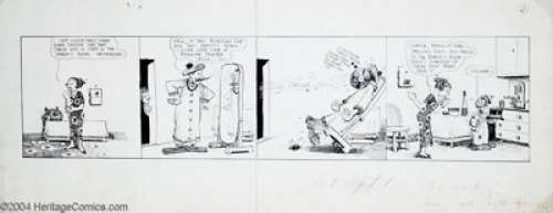 George Herriman - Original Comic Strip Art for Baron Bean Daily, dated 9-1-?? (Publisher Unknown, circa 1916). -