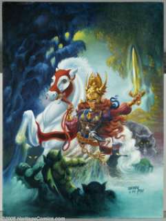 Wendy Pini - Elfquest: Wolfriders 1990 Calendar Cover Original Art (Warp Graphics, 1990). This exquisite -