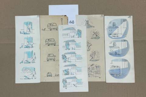 COQ (1907-2001). « Azor ». Lot de 5 planches. Planches à l’encre… | misc / divers