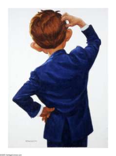 Richard A. Williams - Mad #322 Cover Original Art (EC, 1993). What, me pose? Alfred E. turns his back to us in - | Heritage