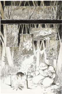 Eric Talbot - Teenage Mutant Ninja Turtles #17, page 1 and 23 Original Art (Mirage, 1988). Michelangelo faces -