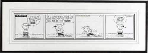 Charles Schulz - Peanuts Daily Comic Strip Original Art, dated 5-17-60 (United Features Syndicate, 1960).  Hail the - | Heritage