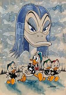 Julian Jordan - 1 Croquis en couleur - Donald Duck - "Magica’s Night" | Catawiki
