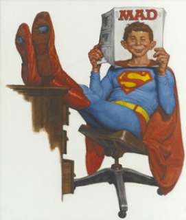Richard Williams Mad #243 Cover Original Art (EC, 1983).  Mad spoofs the Superman III movie with this -