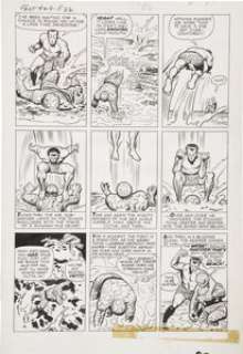 Jack Kirby and Dick Ayers Fantastic Four #9 The Thing Battles the Sub-Mariner page 18 Original Art (Marvel, - | Heritage