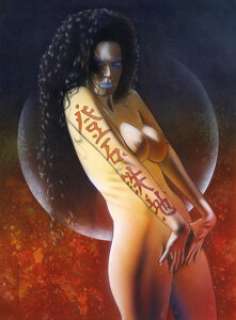 Jeff Pittarelli Julie Strain Painting Original Art (2003). Mixed media on board. Matted to an overall size -