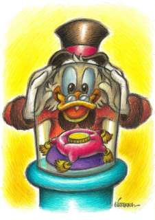 Joan Vizcarra - $crooge McDuck with his Lucky Coin - Original Drawing - Pencil Art | Catawiki