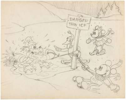 MICKEY MOUSE ON ICE PUBLICITY ORIGINAL ART. | Hake’s