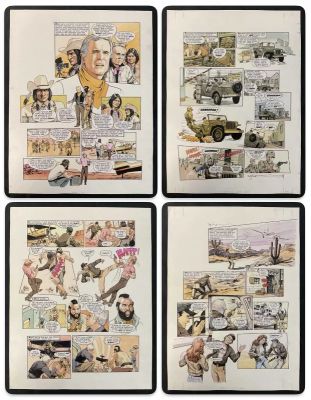Lot 312 - THE A-TEAM - 4 pages of full colour original comic book artwork from LOOK-IN Magazine by Maureen and | Excalibur Auctions