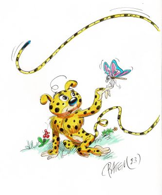 Batem | Lot 177 - Marsupilami, Supermarsu en édition originale, agrémenté d’une dédicace. Proche de l’état neuf. | Septimus