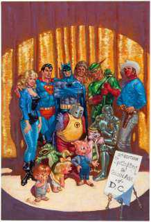 DON NEWTON ORIGINAL "THE OVERSTREET GUIDE TO COLLECTING COMICS #1 DC HEROES EDITION" COVER PAINTING. | Hake’s