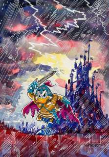 Julian Jordan - 1 Croquis en couleur - Uncle Scrooge - "The Warrior" | Catawiki