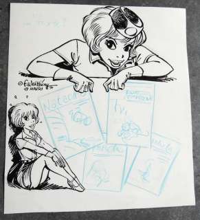 Walthéry, François | Original illustration in Indian ink for a study for the back cover of the album  - Natacha  - (1994) | Catawiki