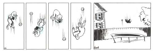 Brian Anderson - Dog Eat Doug Daily Strip Art - Dog on Trampoline - 5/16/2011 Signed