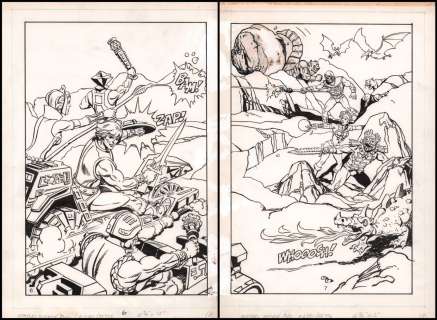 Fred Carrillo - Masters of the Universe Sticker Fun Book Pgs. 6 & 7 - He-Man Heroes Vs. Villains Battle Dps