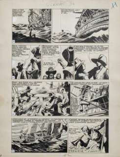 Cazanave Raymond - Â«Le Vampire des CaraïbesÂ». 2 planches Ã  l‘encre de Chine