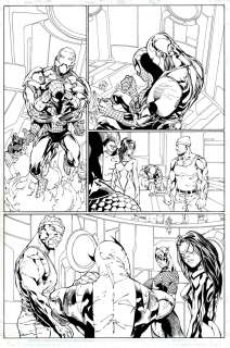 Billy Tan Jonathan Sibal - Marvel Knights Spider-Man #14 P 5 (Spider-Man, Wolverine, Captain America, Iron Man, Spider-Woman, Luke Cage!) 2005