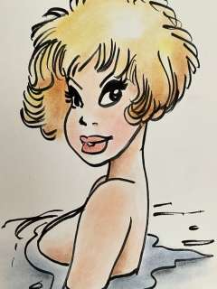 Walthéry, François - 1 Original colour drawing - Natacha - dans la mer - 2022 | Catawiki