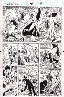 Ariane Lenshoek, Pat Olliffe | Thor #449 P.27 - Balder, Sif, And Nobilus Vs. Ego the Living Planet - 1992 | Anthony’s Comic Book Art