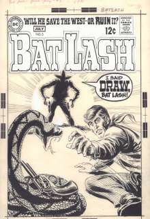 Nick Cardy - Bat Lash #5 Cover - Bat Lash Vs. Sergio Aragones with Snake- 1969