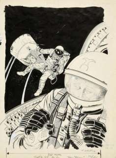 Weinberg, Albert Dan Cooper. | S.O.S. dans l’espace. Encre de Chine, crayon | Coutau Bégarie