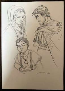 Marini, Enrico - 1 Original preliminary drawing - Les aigles de Rome - Titus jeune, Priscilla et Falco - 2012 | Catawiki