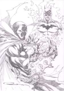 Ron Adrian - Spawn & Batman Pencil Art Commission - Signed