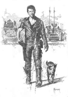 Maren - Mad Max and His Dog (Mel Gibson, 1979) - Original Pencil Drawing - Hand Signed | Catawiki