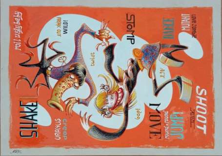 Riff Reb’s - 1 Original colour drawing - Rock | Catawiki